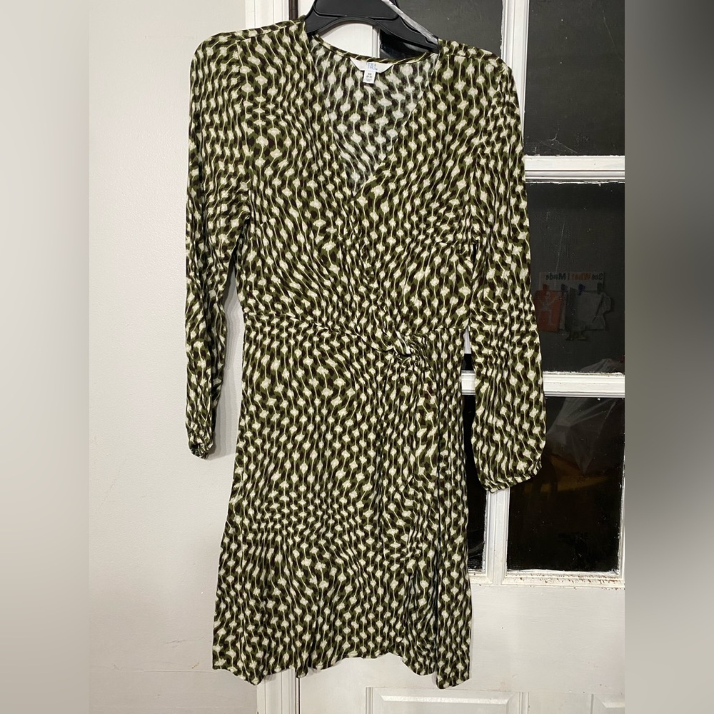 Time and Tru Olive Green Wrap Dress - XS